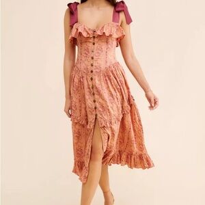 Elegant Pink Ruffled Dress